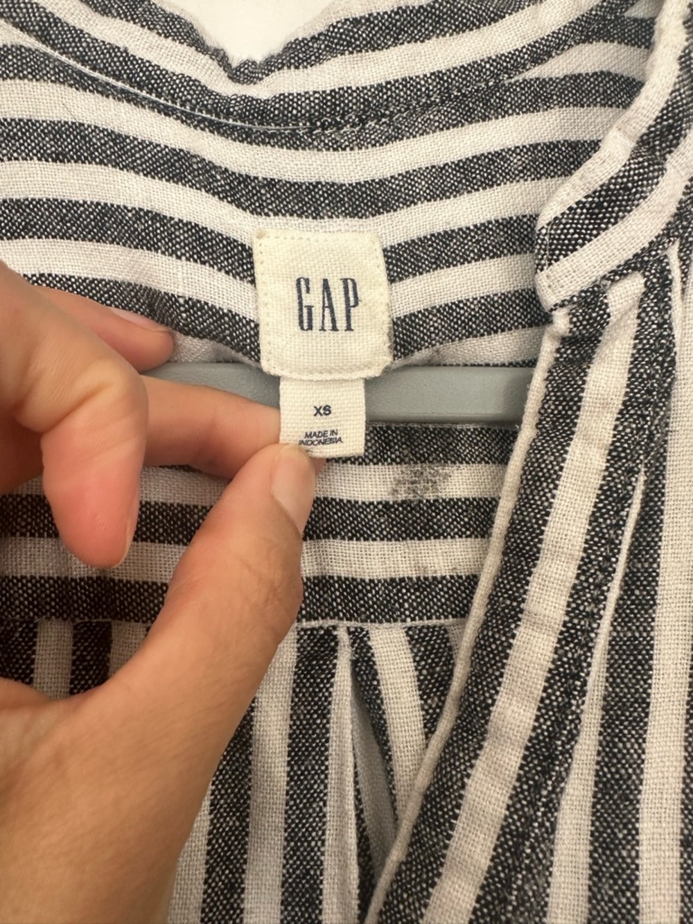 GAP Black and White Sleeveless Striped Midi Shirt Dress - Picture 2 of 2